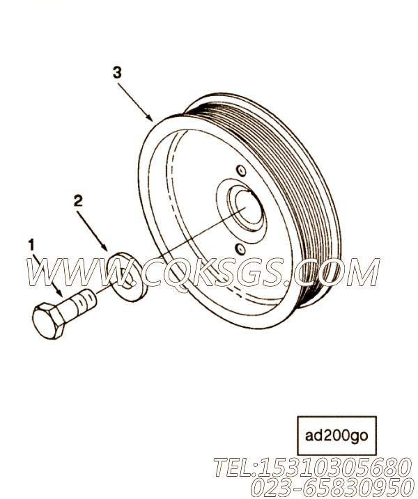 3895449附件驱动皮带轮,用于康明斯M11-350柴油发动机皮带轮组,【船用】配件