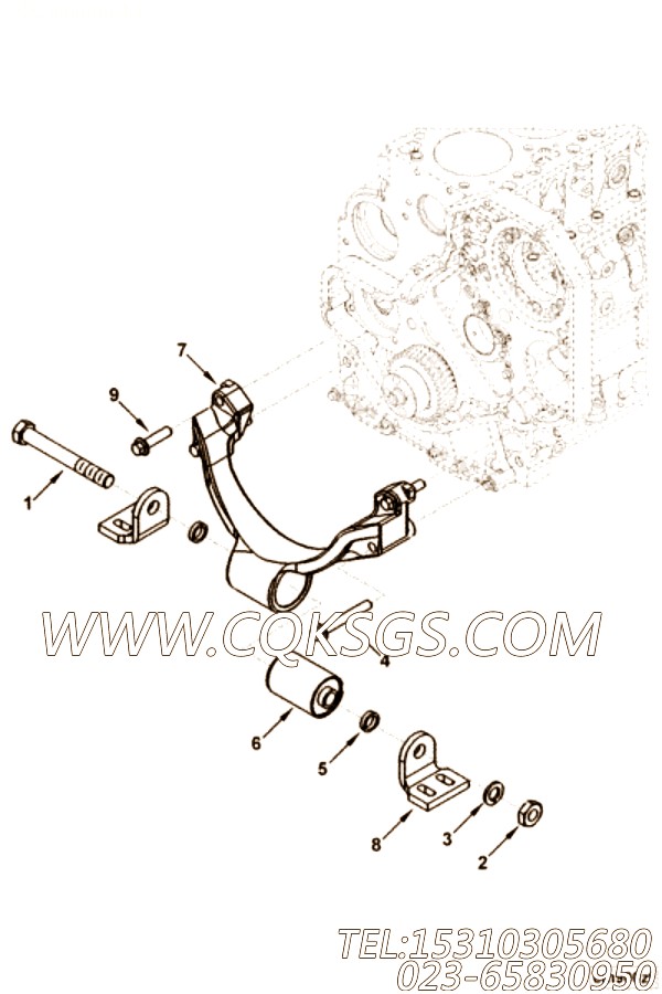 【引擎QSB4.5-C152的发动机前悬置支架组】 康明斯发动机前悬置支架,参数及图片