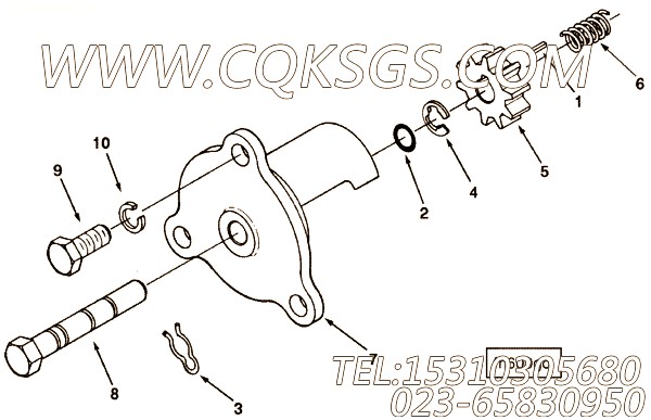 169834夹子,用于康明斯KTA38-C1050柴油发动机基础件组,【供液泵车】配件
