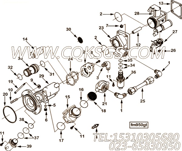 【柴油机6CTAA8.3-C220的燃油泵连接件组】 康明斯O形密封圈,参数及图片