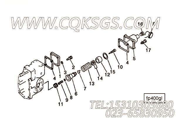 141631怠速弹簧柱塞,用于康明斯NTA855-C400动力燃油泵总成组,【可控震源车】配件