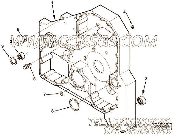 3820186带垫螺栓,用于康明斯M11R-290柴油机气缸体组,【轮船用】配件