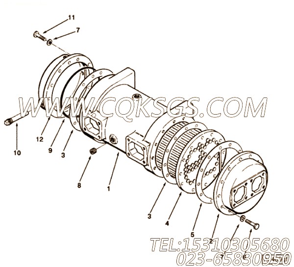 137973六角螺栓,用于康明斯KT38-P780柴油发动机散热器组,【应急水泵机组】配件