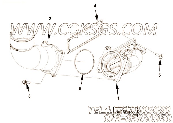 【发动机QSZ-C500的进气过渡管组】 康明斯进气管,参数及图片