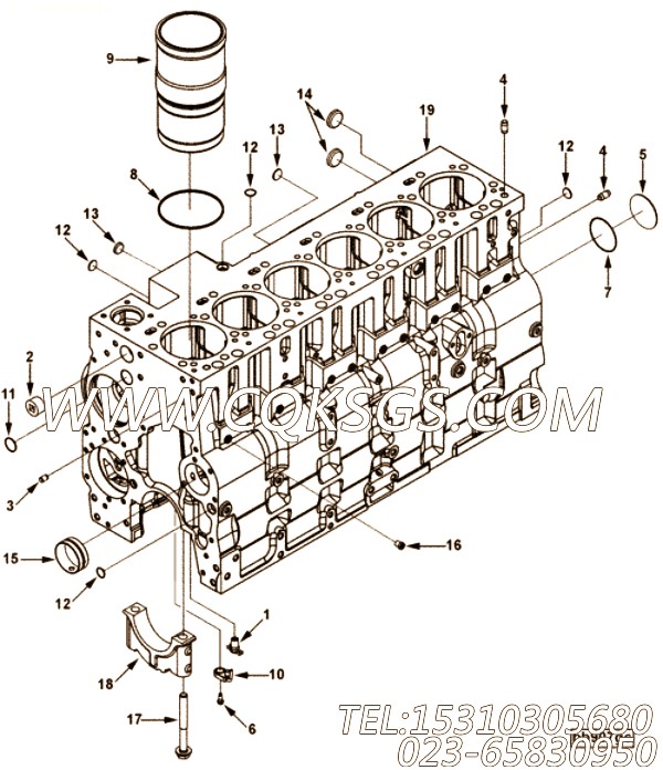 【引擎6LTAA8.9-GM200的缸体组】 康明斯缸体,参数及图片