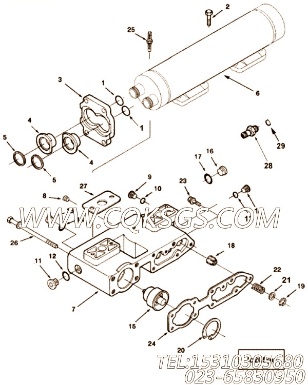 3406888六角螺栓,用于康明斯M11-C310柴油发动机机油冷却器组,【破碎机】配件