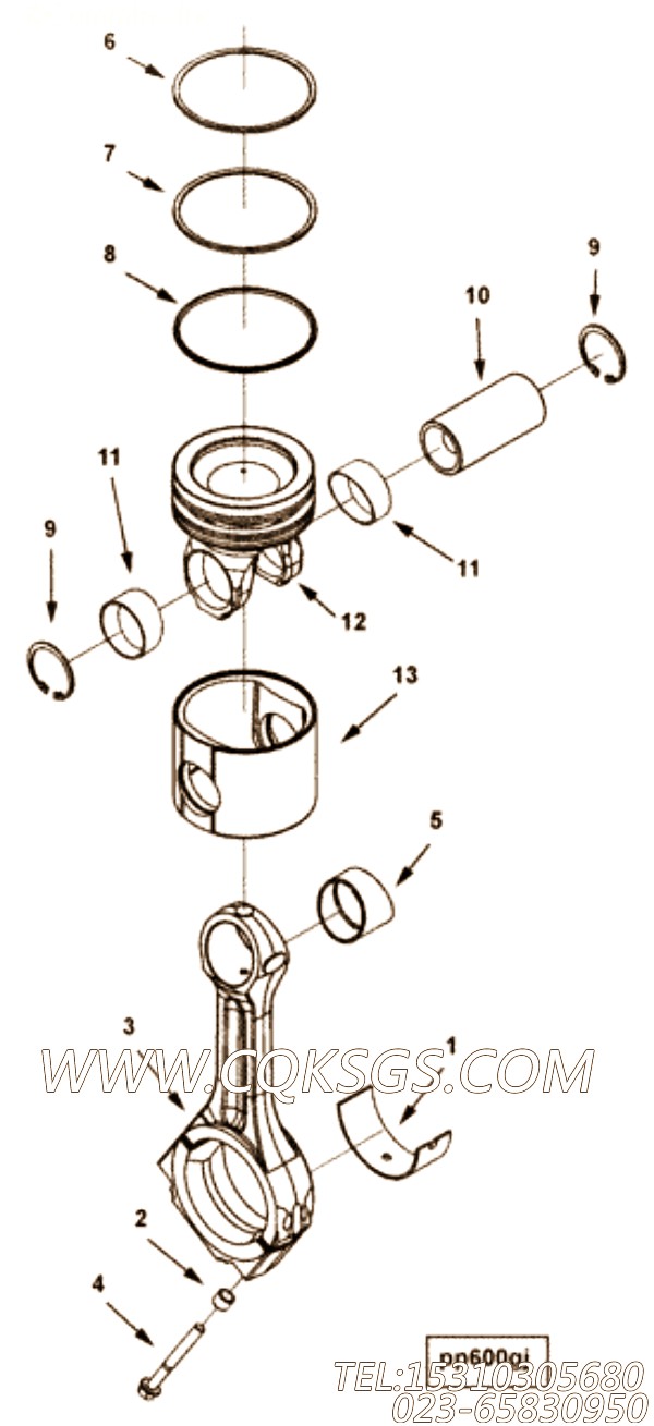 3070589压缩环,用于康明斯KTA19-G3(M)柴油发动机性能件组,【轮船用】配件