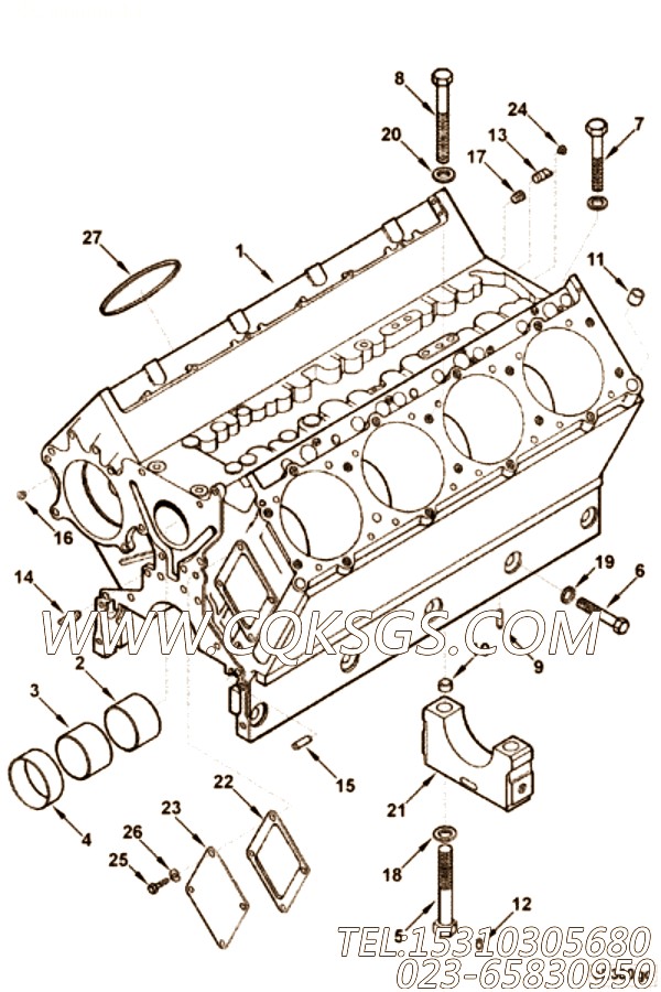 182459水室盖衬垫,用于康明斯M11-C330柴油机飞轮壳组,【洛阳一拖矿车】配件