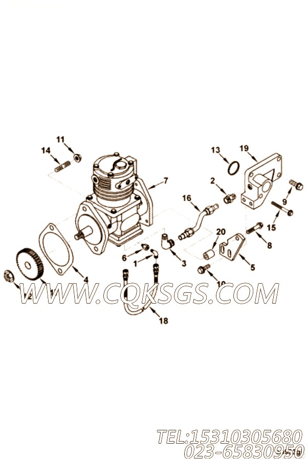 【柴油机6BTA5.9-C165的缸体加油附件组】 康明斯矩形密封圈,参数及图片