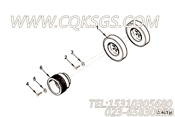 3003696曲轴皮带轮,用于康明斯KTA19-P425主机硅油减振器组,【泥浆泵】配件