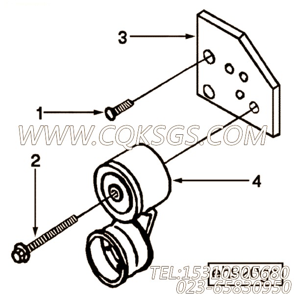 【皮带张紧轮支架】康明斯CUMMINS柴油机的3914086 皮带张紧轮支架