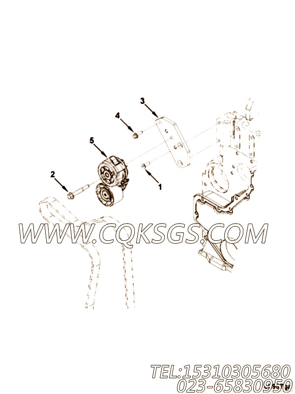 【皮带张紧轮支架】康明斯CUMMINS柴油机的5265838 皮带张紧轮支架