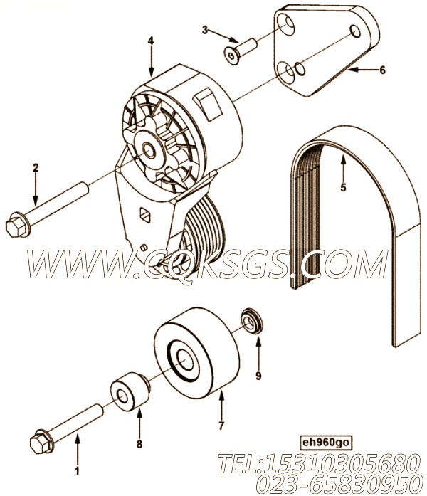 【惰轮支架】康明斯CUMMINS柴油机的3967470 惰轮支架