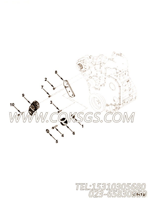 【皮带张紧轮支架】康明斯CUMMINS柴油机的4980586 皮带张紧轮支架