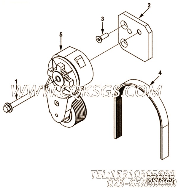 【皮带张紧轮支架】康明斯CUMMINS柴油机的3353752 皮带张紧轮支架