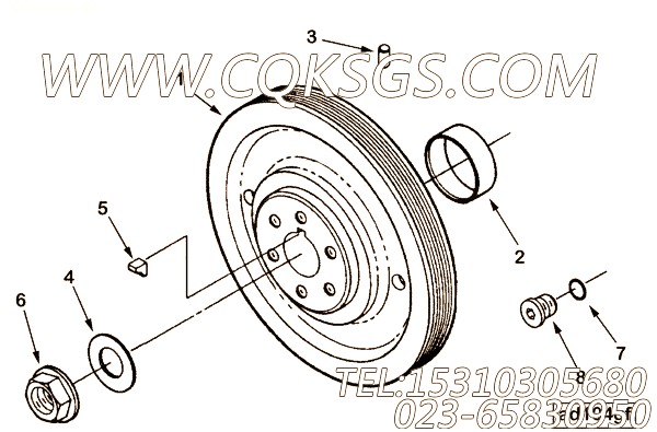 【附件传动皮带轮】康明斯CUMMINS柴油机的3254004 附件传动皮带轮