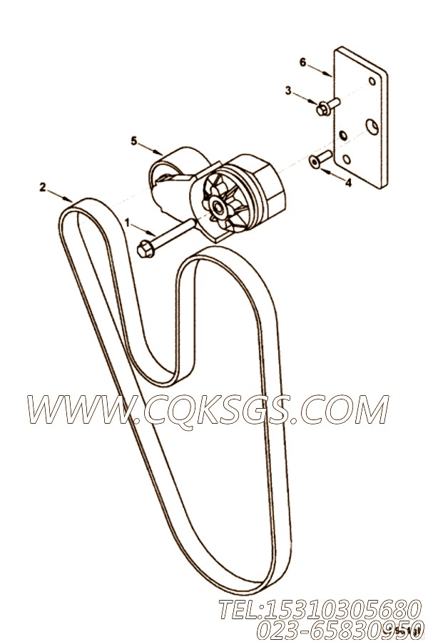 【皮带张紧轮支架】康明斯CUMMINS柴油机的4090379 皮带张紧轮支架