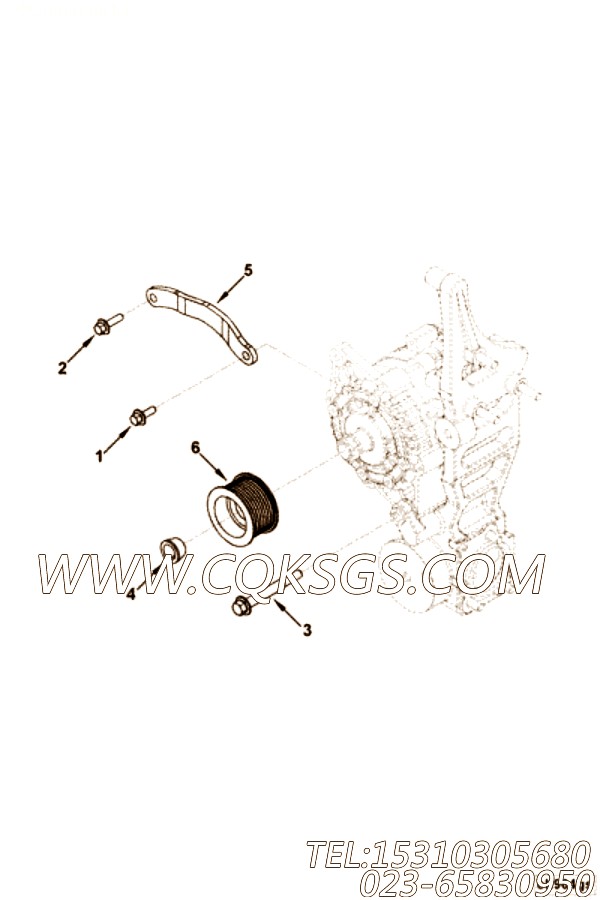 【柴油机QSB4.5的发电机安装件组】 康明斯发电机皮带轮,参数及图片