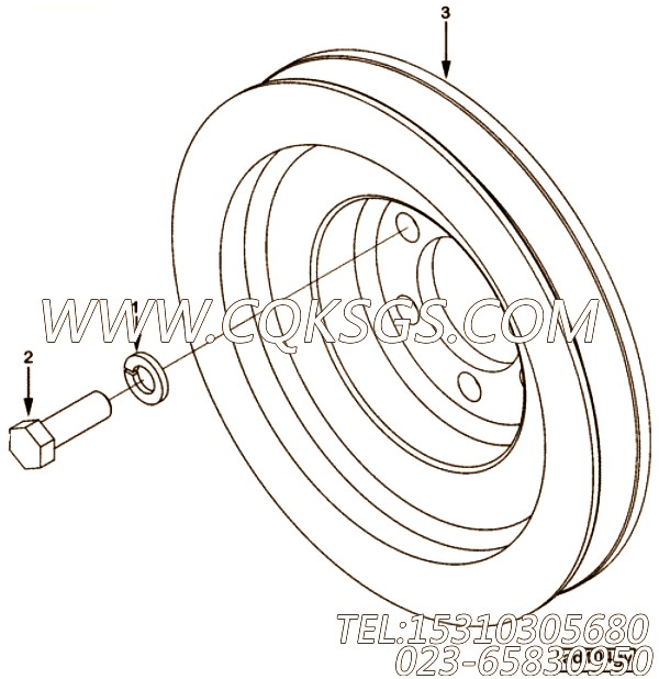【附件传动皮带轮】康明斯CUMMINS柴油机的4913347 附件传动皮带轮