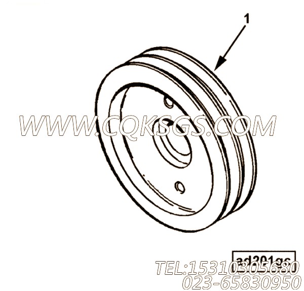 【附件传动皮带轮】康明斯CUMMINS柴油机的3036454 附件传动皮带轮