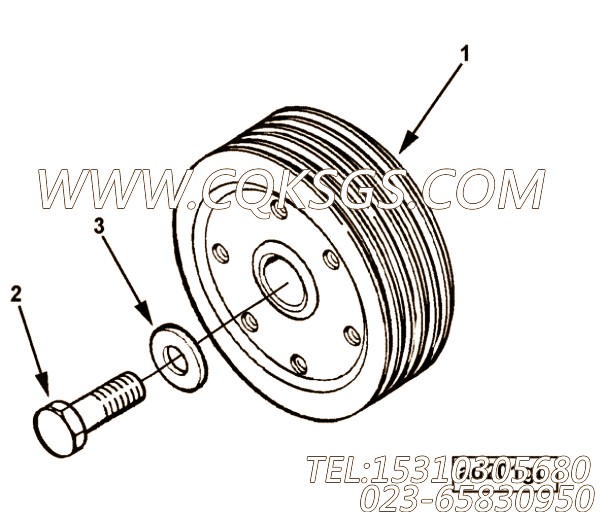 【附件传动皮带轮】康明斯CUMMINS柴油机的3255818 附件传动皮带轮
