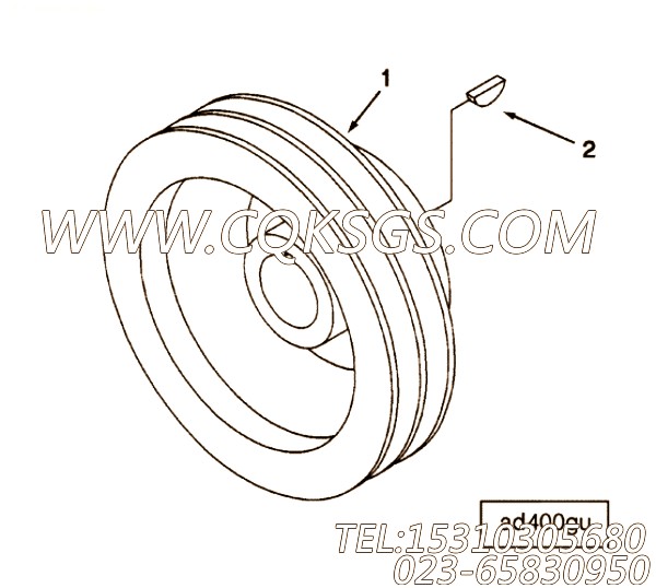 【附件传动皮带轮】康明斯CUMMINS柴油机的3086127 附件传动皮带轮