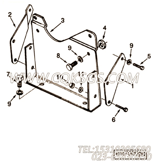 【引擎支撑架】康明斯CUMMINS柴油机的C0130279800 引擎支撑架