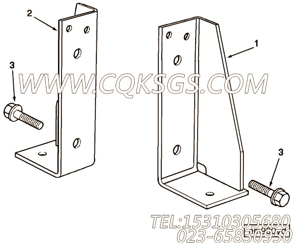 【发动机4BTA3.9-G4的发动机前悬置支架组】 康明斯发动机前悬置支架,参数及图片
