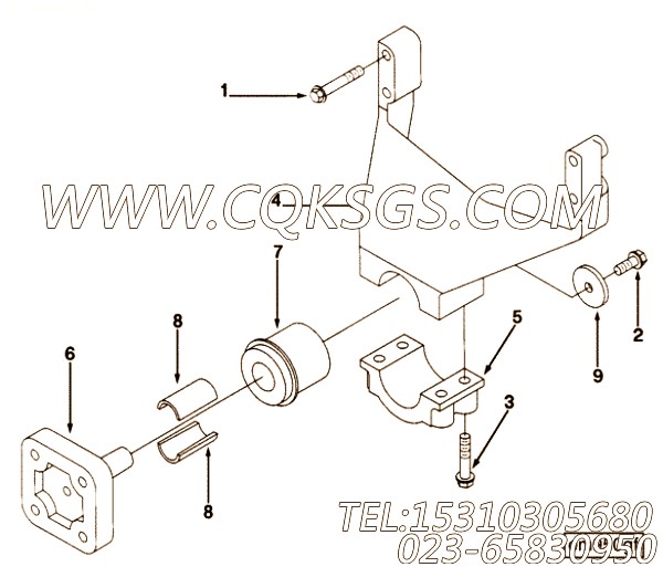 【前置引擎支持】康明斯CUMMINS柴油机的3927967 前置引擎支持
