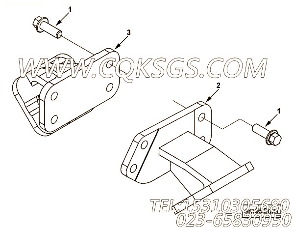 【发动机6LTAA8.9-C325的发动机前悬置支架组】 康明斯发动机前悬置支架,参数及图片