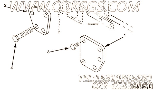 【盖板】康明斯CUMMINS柴油机的3092787 盖板