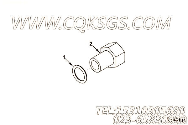 3027784油压传感器安装,用于康明斯KTA19-G4(M)主机传感器管件组,【船用】配件