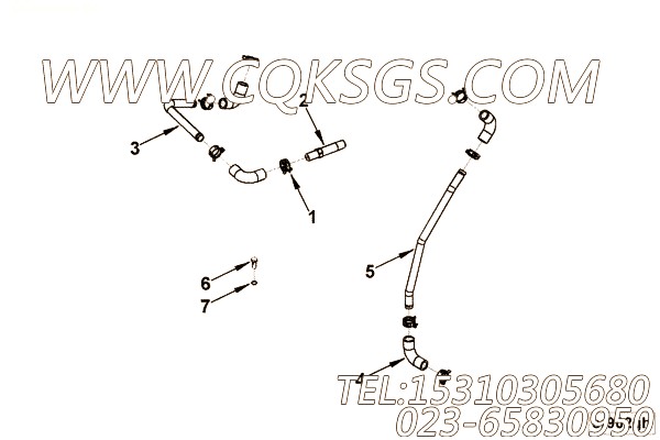 【Tube, Water Transfer】康明斯CUMMINS柴油机的3978108 Tube, Water Transfer