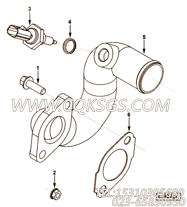 【空气输送管】康明斯CUMMINS柴油机的4932328 空气输送管