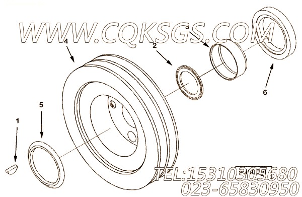 3018761附件驱动皮带轮,用于康明斯KT38-M800柴油机附件驱动皮带轮组,【船用主机】配件