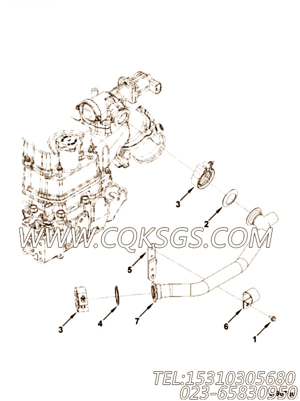 【空气输送管】康明斯CUMMINS柴油机的5269222 空气输送管