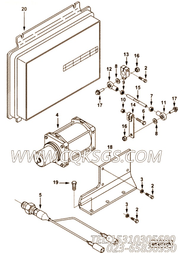 【Bracket, Governor】康明斯CUMMINS柴油机的3080907 Bracket, Governor