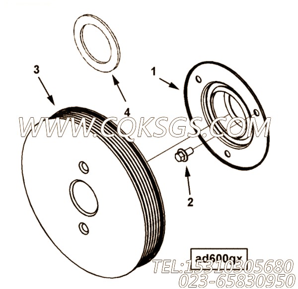 【附件传动皮带轮】康明斯CUMMINS柴油机的4080401 附件传动皮带轮