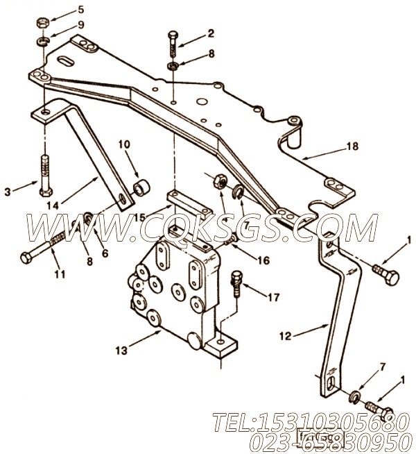 【TC散热器支持间隔】康明斯CUMMINS柴油机的216833 TC散热器支持间隔