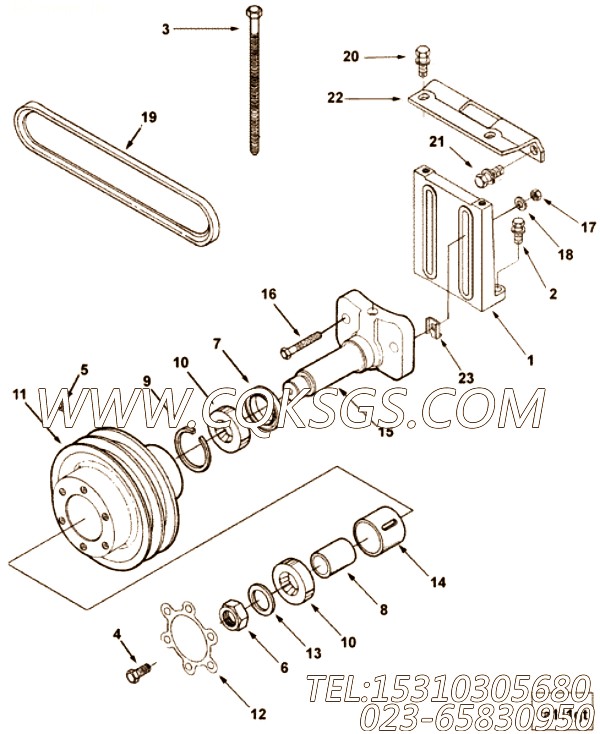 【Belt, V】康明斯CUMMINS柴油机的3040398 Belt, V