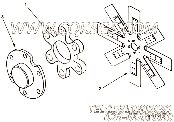 【发动机风扇】康明斯CUMMINS柴油机的157333 发动机风扇