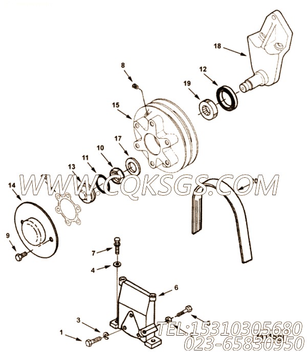 【Belt, V】康明斯CUMMINS柴油机的3040387 Belt, V