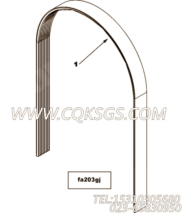 【V型棱皮带】康明斯CUMMINS柴油机的3102942 V型棱皮带