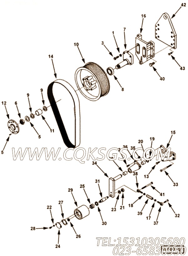 【惰轮支架】康明斯CUMMINS柴油机的3093102 惰轮支架
