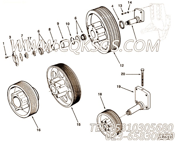 206520卡环,用于康明斯KTA38-C1050柴油发动机风扇驱动布置组,【内燃机车】配件