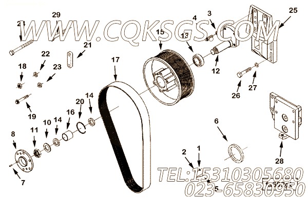 206506自锁螺母,用于康明斯KT38-G-500KW主机风扇布置组,【柴油发电】配件