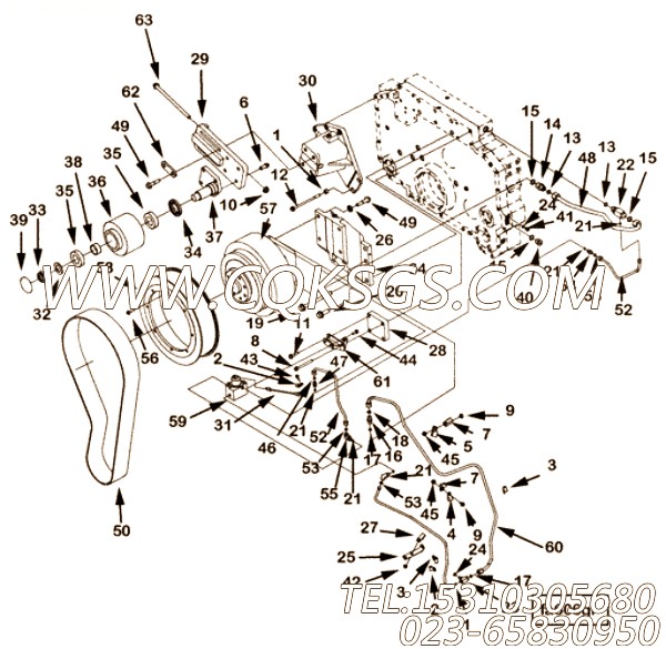 【线束】康明斯CUMMINS柴油机的3637075 线束