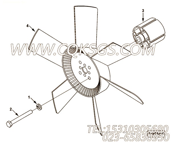 【引擎6CTA8.3-C205的发动机风扇组】 康明斯发动机风扇,参数及图片