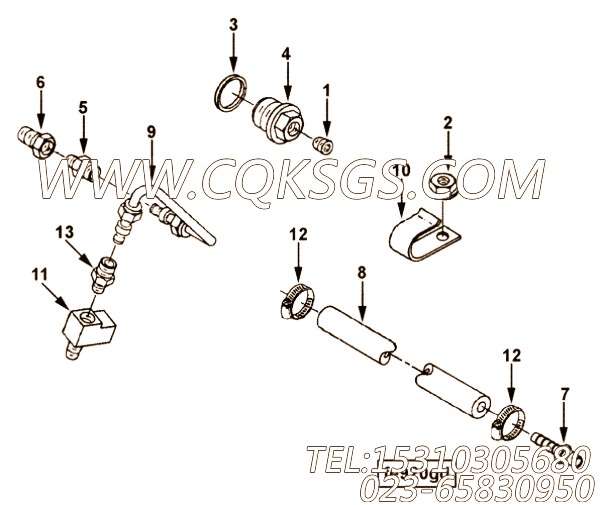 【Tube, Air Fuel Control】康明斯CUMMINS柴油机的3925903 Tube, Air Fuel Control