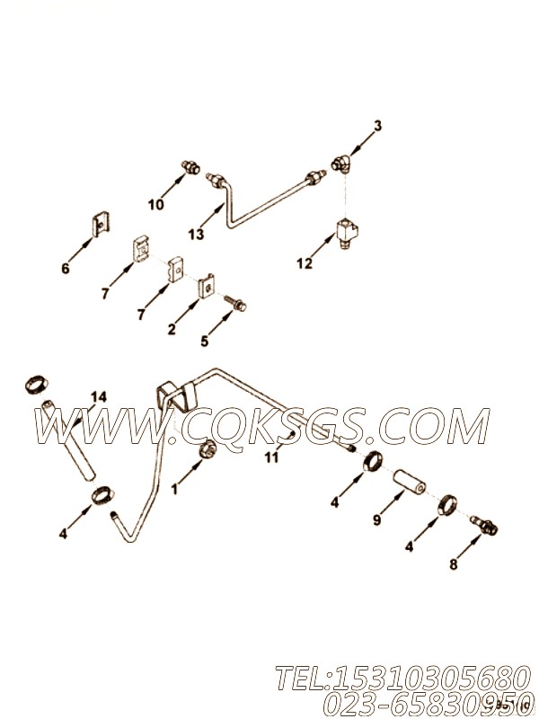【Tube, Air Fuel Control】康明斯CUMMINS柴油机的3925157 Tube, Air Fuel Control
